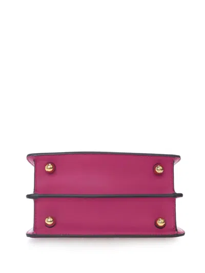 Pre-owned Fendi 2002 Petite Leather Peekaboo Iseeu Satchel In Pink