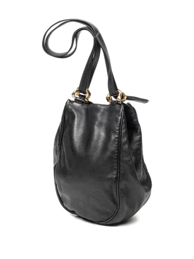 Pre-owned Loewe Anagram Shoulder Bag In Black