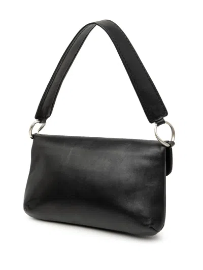 Pre-owned Chanel 2003-2004 Mini Calfskin Giant Mademoiselle Turnlock Flap Handbag In Black