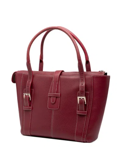Pre-owned Loewe 2005 Leather Senda Handbag In Red