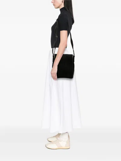 Pre-owned Fendi 2000-2010 Zucca Suede Crossbody Bag In Black