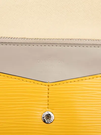 Pre-owned Louis Vuitton 2013 Tricolor Epi Flore Wallet Long Wallets In White