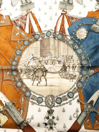 Pre-owned Hermes 2000-2020 Napoleon Silk Scarf Scarves In Pink