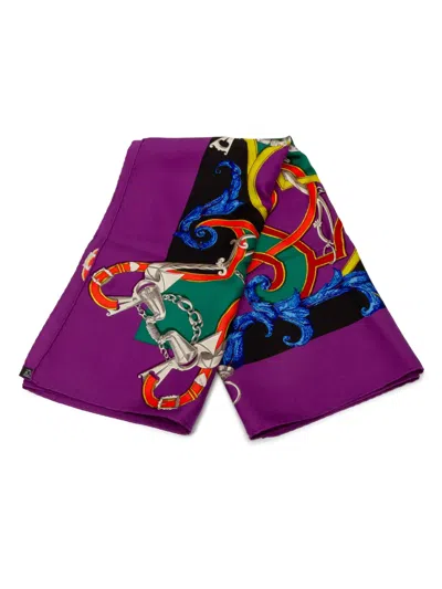 Pre-owned Hermes 2000-2025 Par Mefsire Antoine De Plvvinel Silk Scarf 90 Scarves In Purple