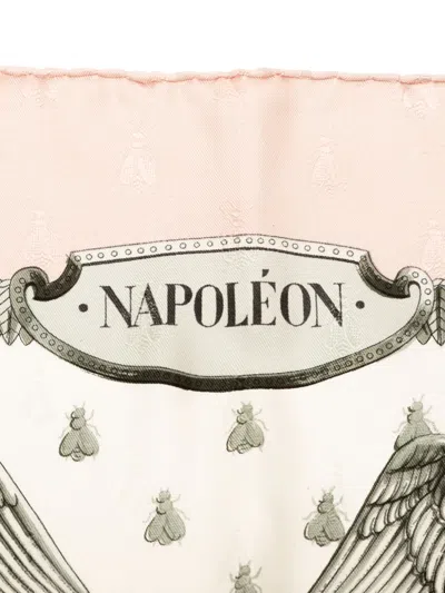 Pre-owned Hermes 2000-2020 Napoleon Silk Scarf Scarves In Pink