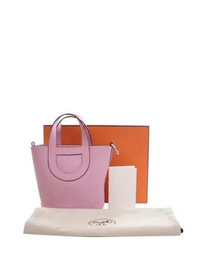 Pre-owned Hermes 2023 Clemence And Swift In The Loop 18 Handbag In Pink