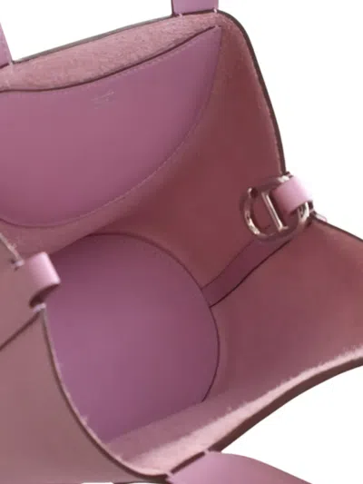 Pre-owned Hermes 2023 Clemence And Swift In The Loop 18 Handbag In Pink