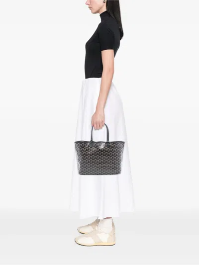 Pre-owned Goyard 2019 Ine Saint Louis Pm Tote Bag In Black