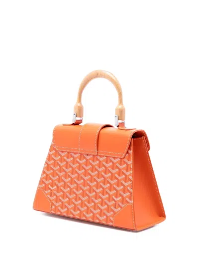 Pre-owned Goyard 2017 Ine Saigon Structured Pm Satchel In Orange