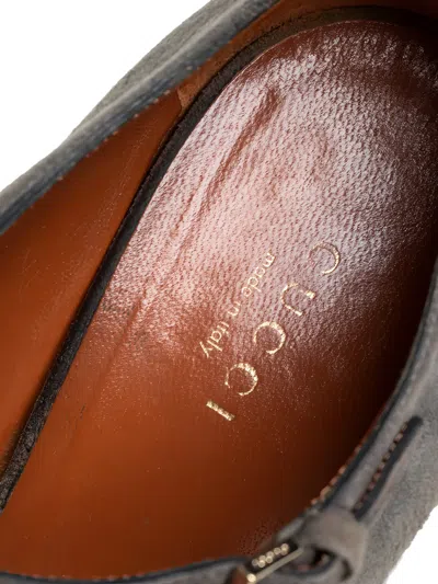 Pre-owned Gucci Platform Peep-toe Pumps In Gray