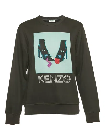 Pre-owned Kenzo X Toilet Paper Printed Sweatshirt In Black
