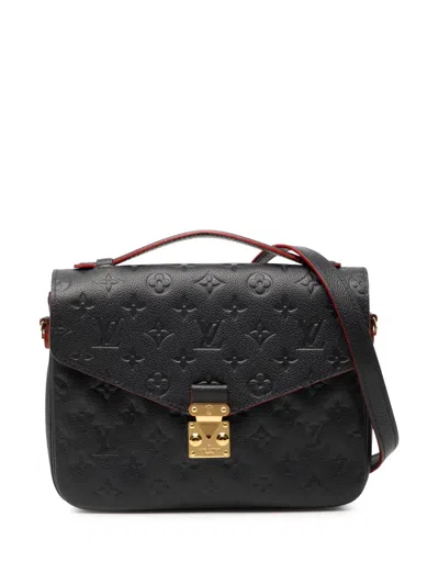 Pre-owned Louis Vuitton 2019 Monogram Empreinte Pochette Metis Satchel In Blue