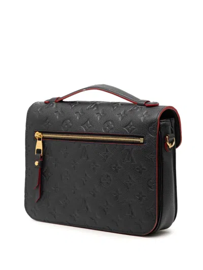 Pre-owned Louis Vuitton 2019 Monogram Empreinte Pochette Metis Satchel In Blue