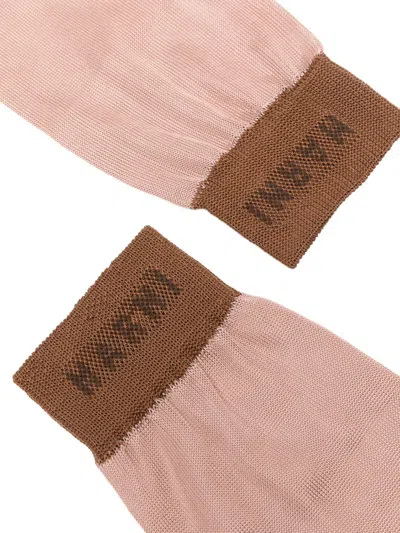 Marni Logo Socks In Pink