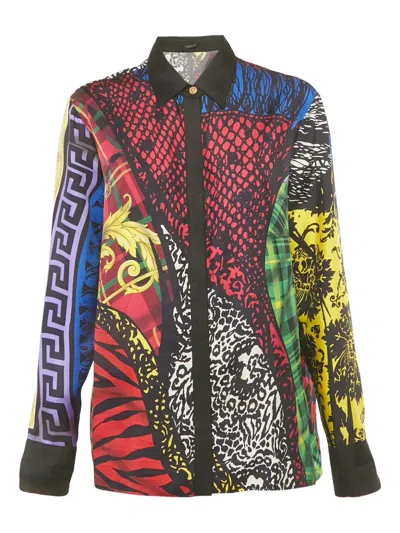 Pre-owned Versace Animal-motif Shirt In Black