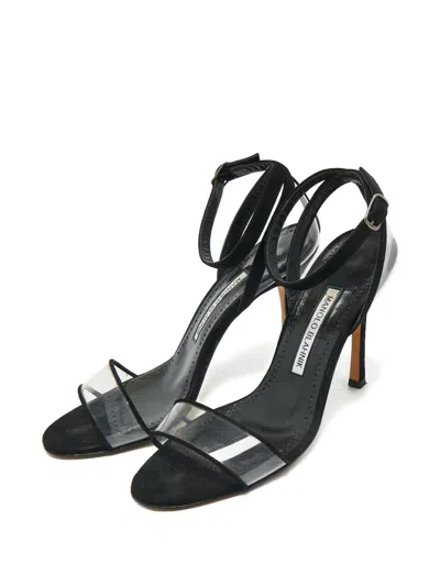 Pre-owned Manolo Blahnik Ankle-strap Sandals In White