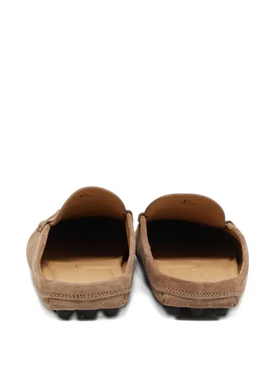 Pre-owned Tod's Gommini Suede Mules In Brown