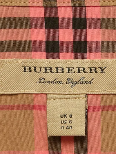 Pre-owned Burberry Checkered Button-down Shirt Dress In Neutral