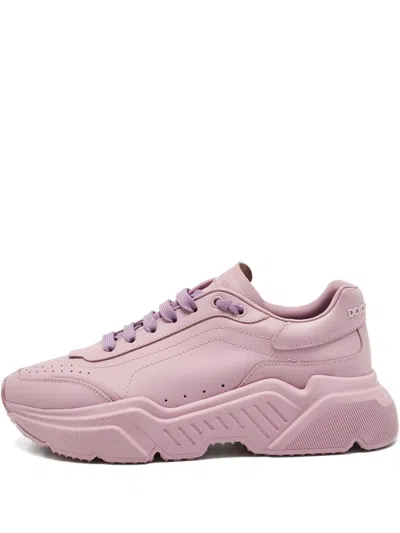 Pre-owned Dolce & Gabbana Daymaster Leather Sneakers In Pink