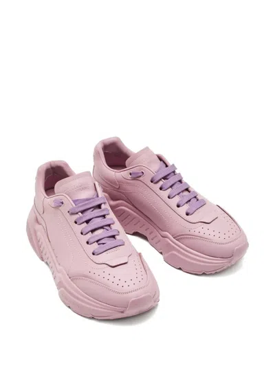 Pre-owned Dolce & Gabbana Daymaster Leather Sneakers In Pink