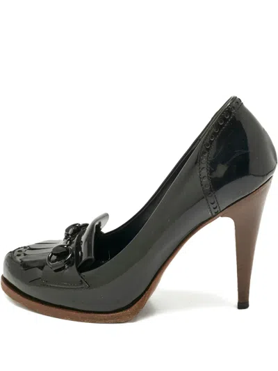 Pre-owned Gucci Horsebit-detail Leather Pumps In Black