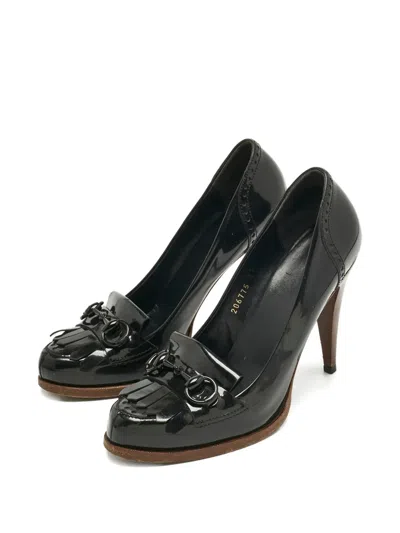 Pre-owned Gucci Horsebit-detail Leather Pumps In Black
