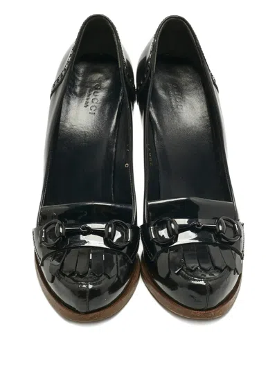 Pre-owned Gucci Horsebit-detail Leather Pumps In Black