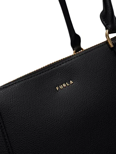 Furla Textured-leather Tote Bag In Black