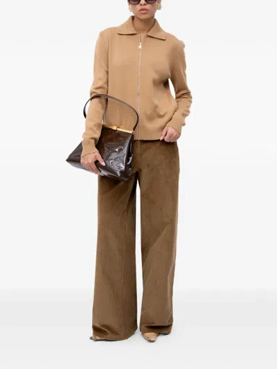 N°21 Zip-fastening Cardigan In Nude