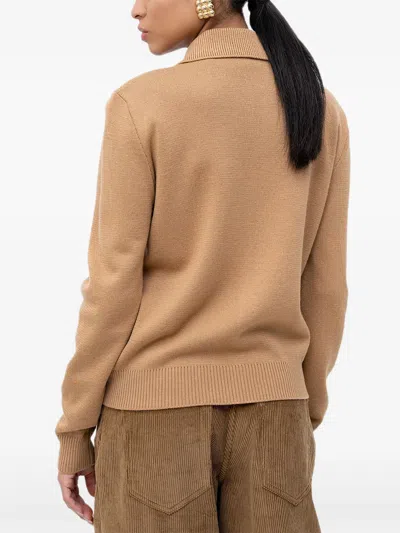 N°21 Zip-fastening Cardigan In Nude