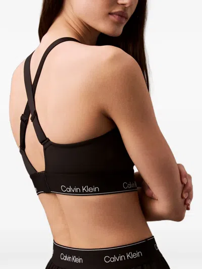 Calvin Klein Crossover Spors Bra In Black