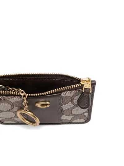 Coach Essential Signature Jacquard Wallet In Brown