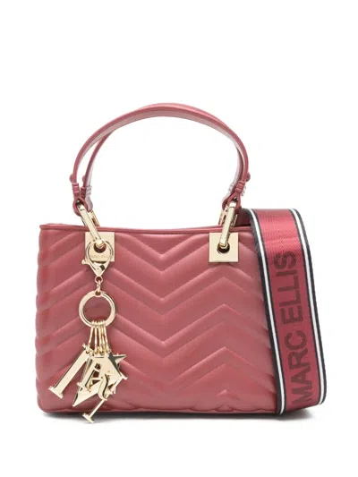 Marc Ellis Chevron-embossing Mini Bag In Red