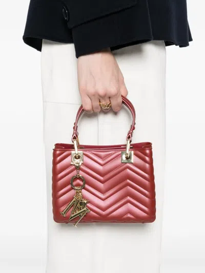 Marc Ellis Chevron-embossing Mini Bag In Red