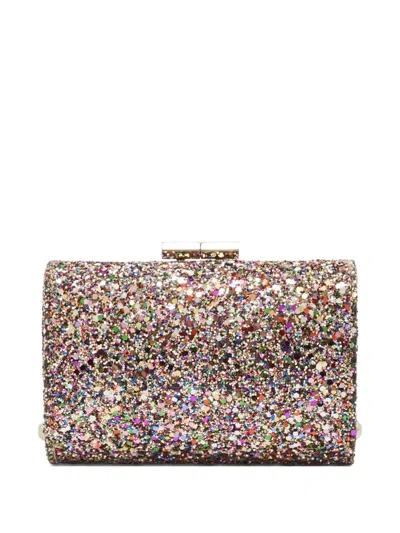 Pre-owned Jimmy Choo Mini Tube Glitter Clutch Bag In Gold
