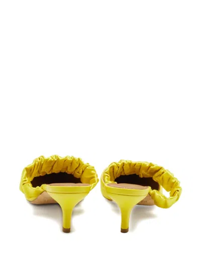 Pre-owned Malone Souliers Quilted Mules In Yellow