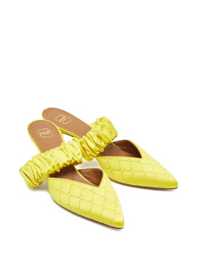 Pre-owned Malone Souliers Quilted Mules In Yellow
