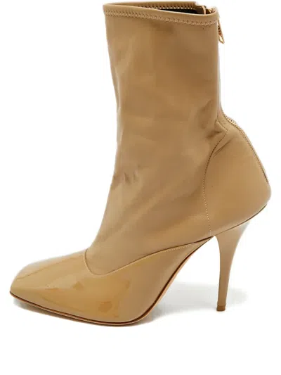 Pre-owned Burberry Square-toe Boots In Neutral