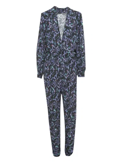 Pre-owned Iro Crepe Printed Jumpsuit In Black