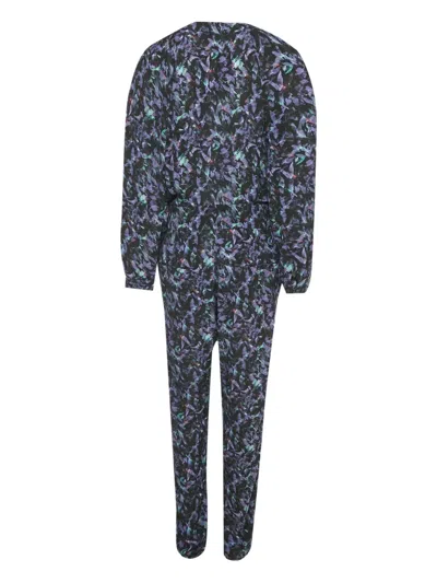 Pre-owned Iro Crepe Printed Jumpsuit In Black