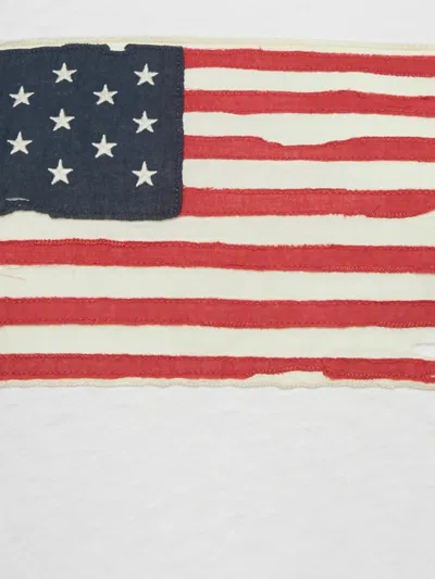 Pre-owned Polo Ralph Lauren Flag Applique T-shirt In White