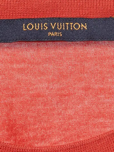 Pre-owned Louis Vuitton Embroidered-logo T-shirt In Red
