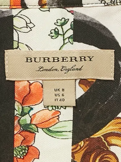 Pre-owned Burberry Silk Belted Midi Dress In Neutral