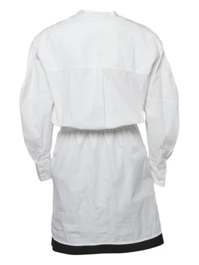 Pre-owned Maje Cotton Shirt Mini Dress In White
