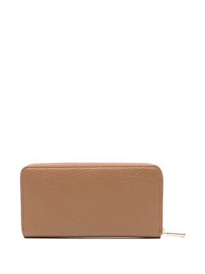 Liu •jo Logo-plaque Zip Wallet In Brown