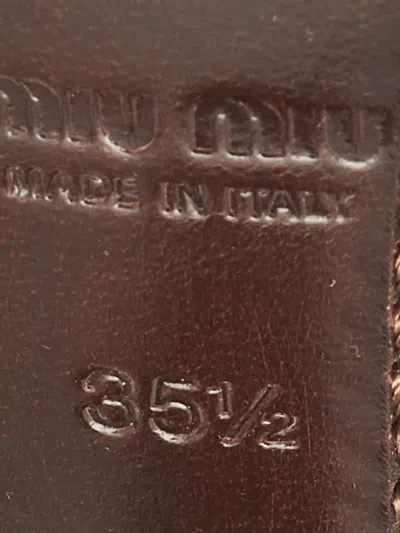 Pre-owned Miu Miu Studded-detail Open-toe Sandals In Brown