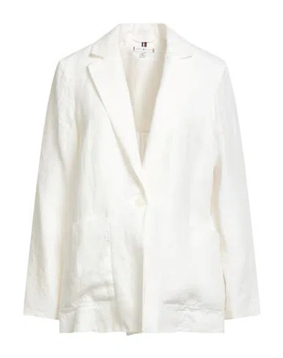 Tommy Hilfiger Woman Blazer White Size 4 Linen In White