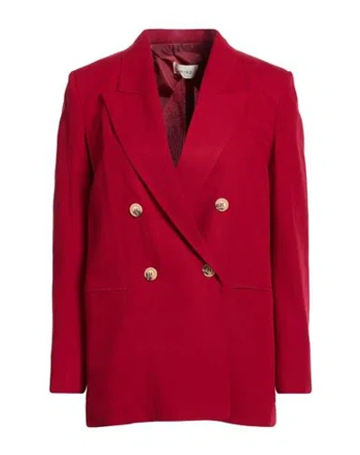 Vicolo Woman Blazer Red Size Xs Viscose, Linen In Red