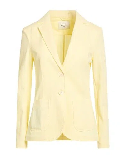 Circolo 1901 Woman Blazer Pastel Yellow Size 8 Cotton, Elastane In Yellow