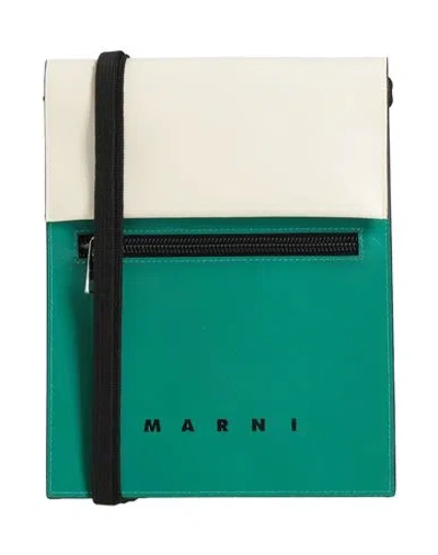 Marni Woman Cross-body Bag Green Size - Polyester, Brass In Green